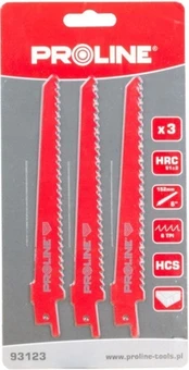 Tiesinių pjūklų geležtė Proline, 152 mm, 3 vnt.