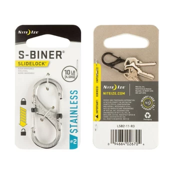 Nite Ize – S-Biner #2 SlideLock nerūdijantis karabinas – LSB2-11-R3