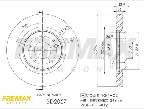 Stabdžių diskas FREMAX BD-2057
