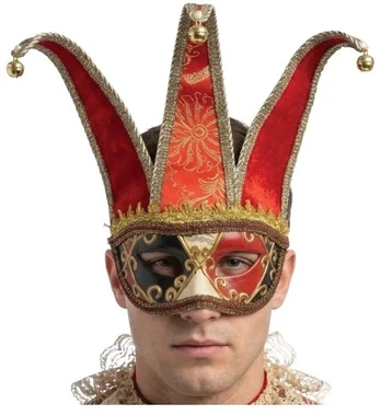 Fiesta Raudona venecijietiška kaukė