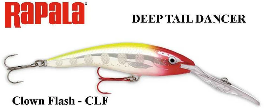 Vobleris Rapala Deep Tail Dancer CLF Clown Flash