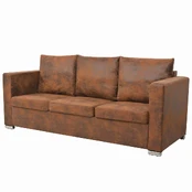 Trivietė sofa, 191x73x82cm, dirbtinė zomšos oda kaina