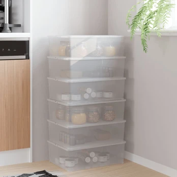 Plastikinės daiktadėžės, 6 vnt., 10 l, sukraunamos