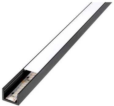 Sg Armaturen StripLine 1,8m Sort profil påbygget