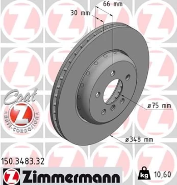 Stabdžių diskas ZIMMERMANN 150.3483.32