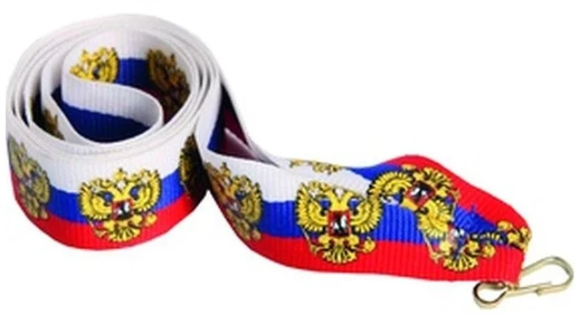 Tryumf Kaspinas 22 mm – Rusijos spalvos + erelis V10/RU