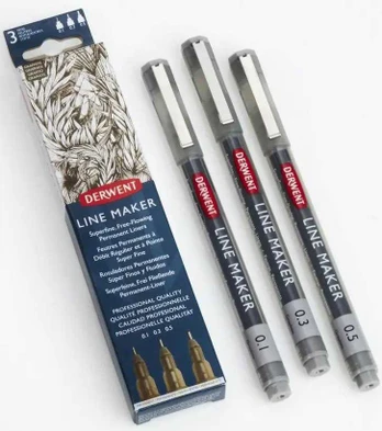 Derwent Line Maker Graphite pilkas 3 stk. (0,1 0,3 0,5)