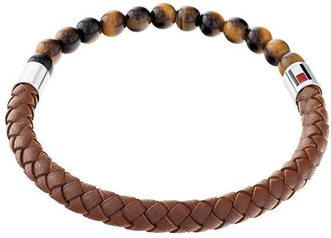 Natūralios odos Tommy Hilfiger apyrankė Tiger Eye 2790474