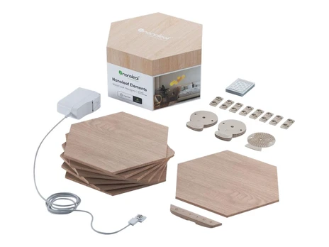 Nanoleaf Elements Wood Look Hexagons Starter Kit (7 panels) | NL52-K-7002HB-7PK
