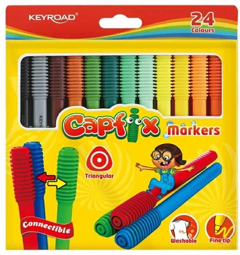 Flomasteriai Keyroad Capfix, 24 spalvų