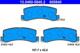 ATE 13.0460-5840.2 Brake pad set
