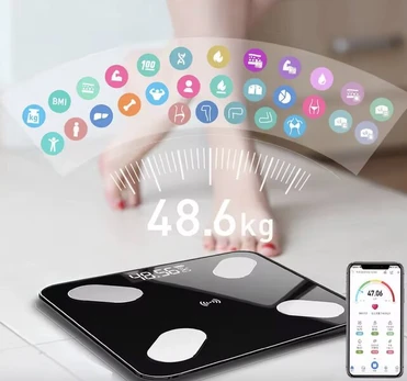 Svarstyklės išmaniosios svarstyklės su bluetooth funkcija ir programėle