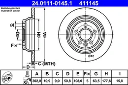 ATE 24.0111-0145.1 Brake Disc kaina