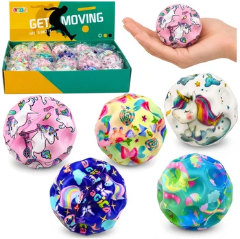 Lean Toys Foam Ball with Dimples for Bouncing Anti-Stress Unicorns 7cm