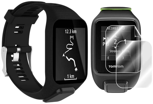 Laikiklis Tooq Tomtom Runner Spark 2 3 laikrodžio dirželis + plėvelė