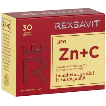 Cinkas + vitaminas C REXSAVIT LIPO, 30 kaps.