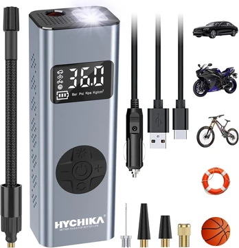 HYCHIKA nešiojamas elektrinis oro kompresorius 12 V, 6000 mAh, 150 PSI, MS22C-002