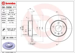BREMBO 08.C656.11 Brake Disc kaina
