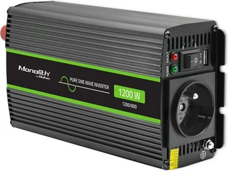 Qoltec Pure Sine Wave Inverter Monolith, 600W, 1200W