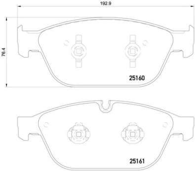 Stabdžių trinkelių rinkinys, diskinis stabdys BREMBO P 85 128