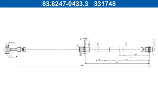 stabdžių žarnelė ATE 83.8247-0433.3