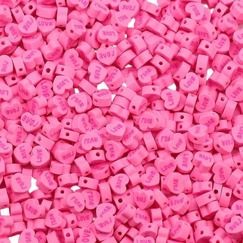 Karoliukai, širdelės, Pink Heart A