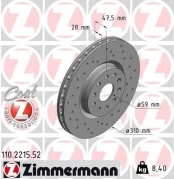 Stabdžių diskas ZIMMERMANN 110.2215.52 kaina