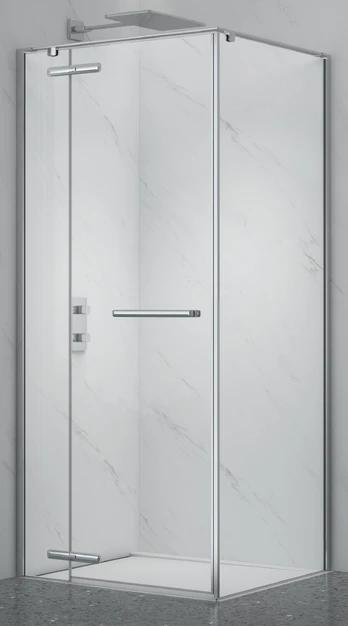 Dušo kabina PRESTIGE 100x100 chrom/skaidri be pado