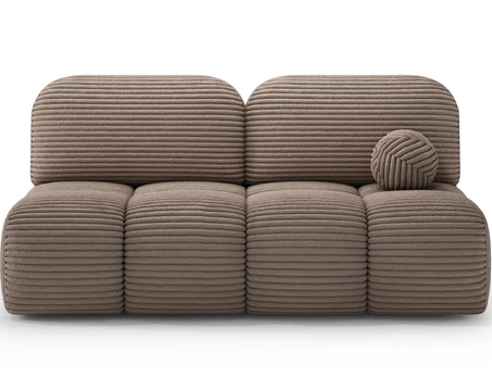 Nuwia sofa with sleeping function and storage box, light brown velvet upholstery, Modern, Light Brown