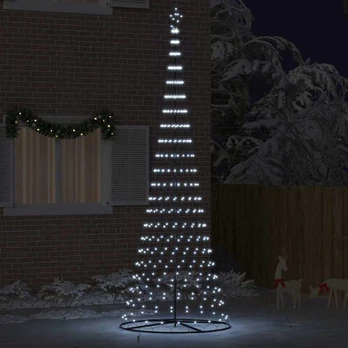 LED Kalėdų medis su 455 LED s stovu Šalta balta 399 cm metalas