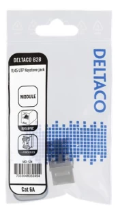 DELTACO Cat6A Keystone lizdas, LSA / 110 termination, plastikinis , 90, baltas / MD-124 kaina
