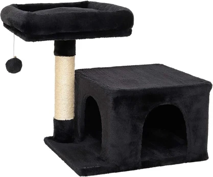Draskyklė katėms su nameliu Lionto, 50 cm, juoda