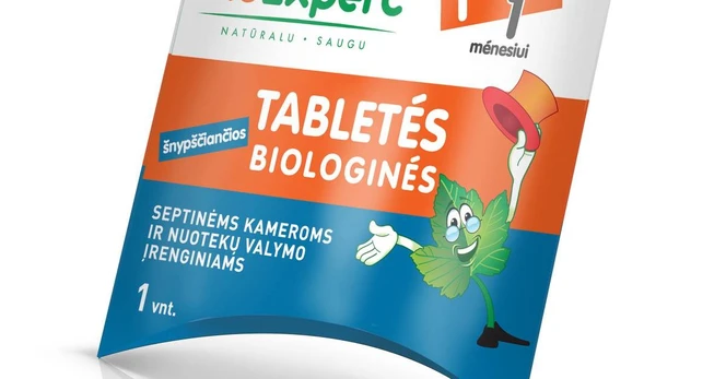 Biologinės tabletės lauko tualetų priežiūrai, 1 tabletė.