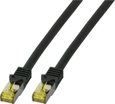 EFB RJ45 Patchkabel S/FTP,Cat.6A,LSZH,Cat.7 Rohk.,1m,juodas