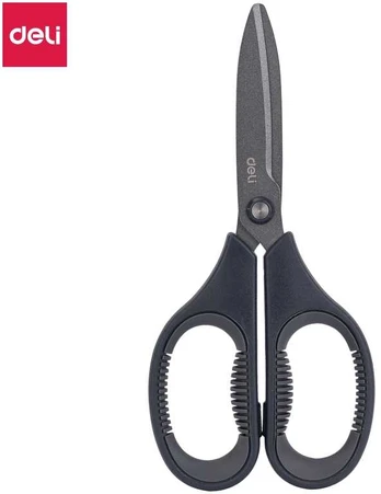 Žirklės DELI 77754 17cm soft touch, pilkos spalvos