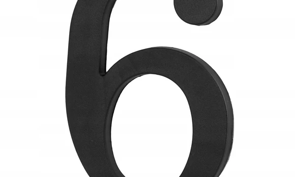 Namo numeris 6 H - 180 mm Juodos spalvos