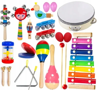 Medinis muzikos instrumentų rinkinys 18 dalių
