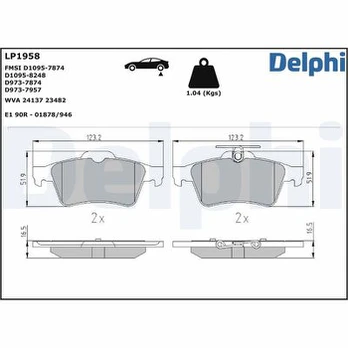 DELPHI LP1958 Brake pad set