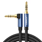 Ugreen angled AUX cable 2 x mini jack 3.5mm 1.5m blue (AV112) kaina