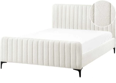 Beliani Lova Boucle LUNAN 140 x 200 cm, balta