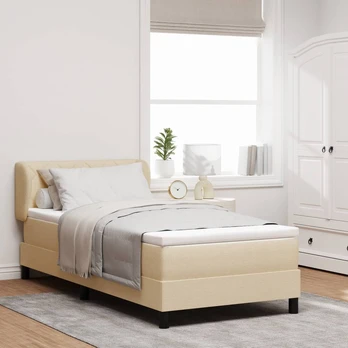 Box Spring Lovos su Čiužiniu Kreminė 100x200 cm Audinys