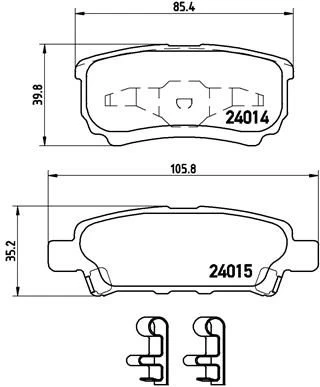 Stabdžių trinkelių rinkinys, diskinis stabdys BREMBO P54034