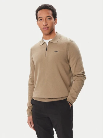 BOSS Megztinis Ever 50551688 Smėlio Regular Fit