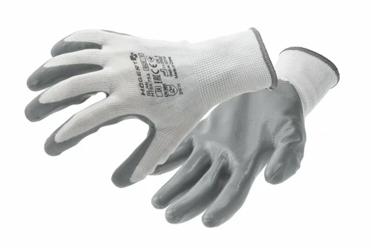 GLAN nitrile-coated protective gloves baltas/light pilka 9