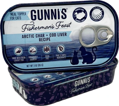 Gunnis - Toppers Arctic char & Cod Liver, Cat - 85 g