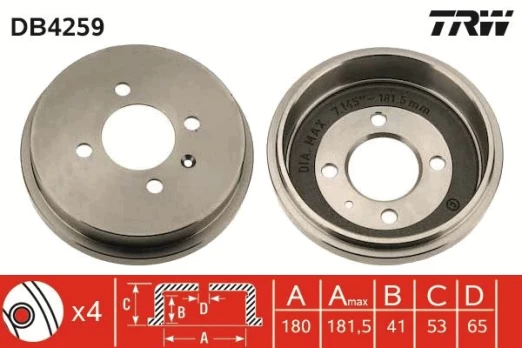 TRW DB4259 Brake drum