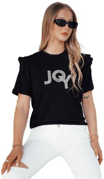 Moteriški juodi marškinėliai Joy