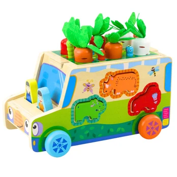 Edukacinis medinis automobilis su priedais