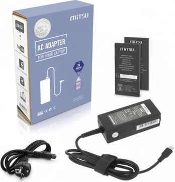 Maitinimo šaltinis sieciowy Mitsu 45W USB-C, USBC, 5-20V, 2-3A (juodas) do notebooka