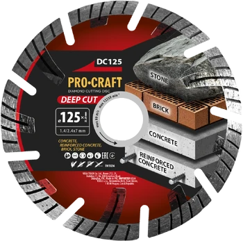 Deimantinis pjovimo diskas „ProCraft DC125”